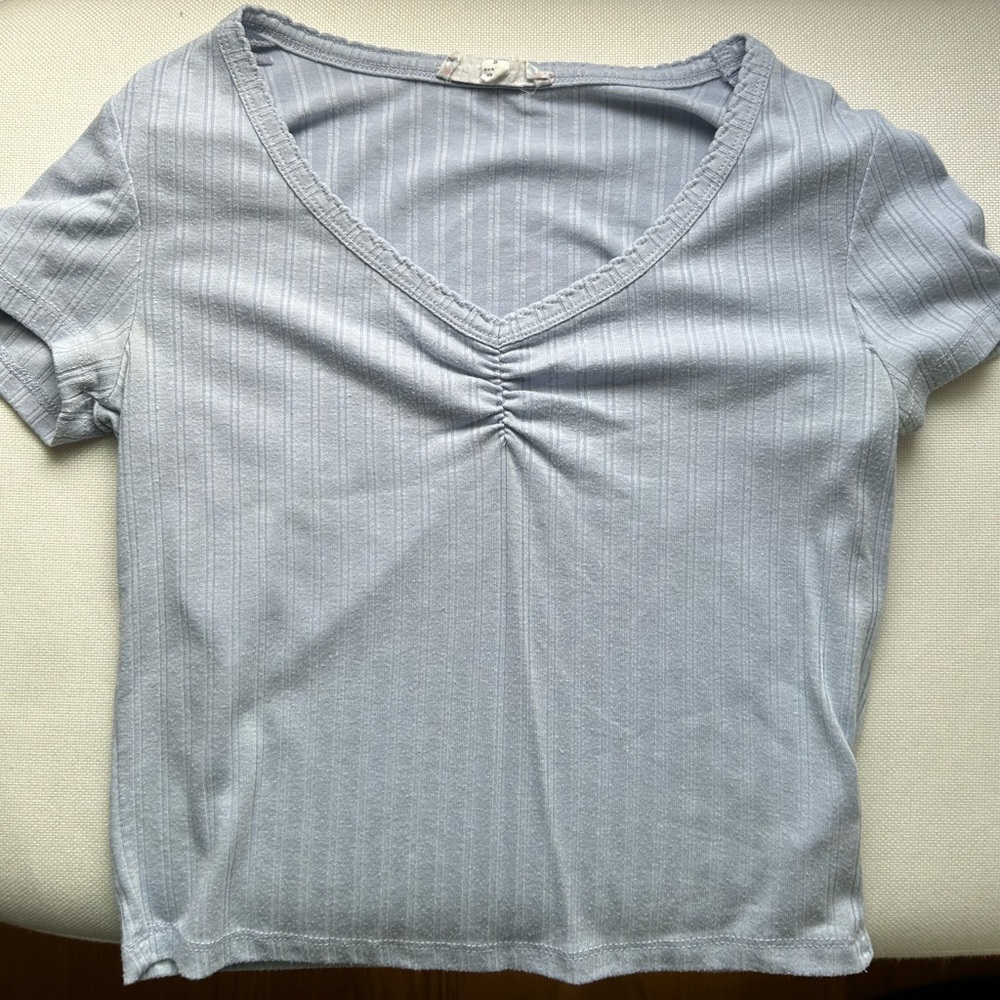 blue Pink Rose top